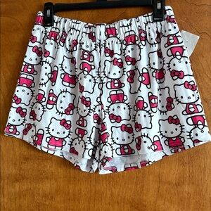Hello Kitty Pink and White Pajama Shorts Small New